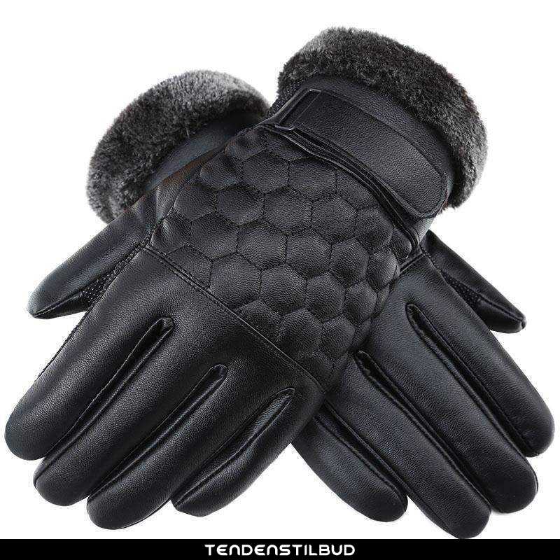 Markeret Stoop Tomhed Handsker herre læder varm vandtætte outdoor tykke vinter sort -  tendenstilbud.com