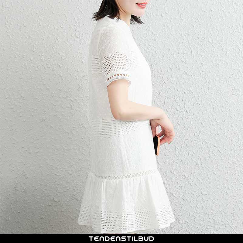 Kjole kjoler dame blonder lang sommer hvid - tendenstilbud.com