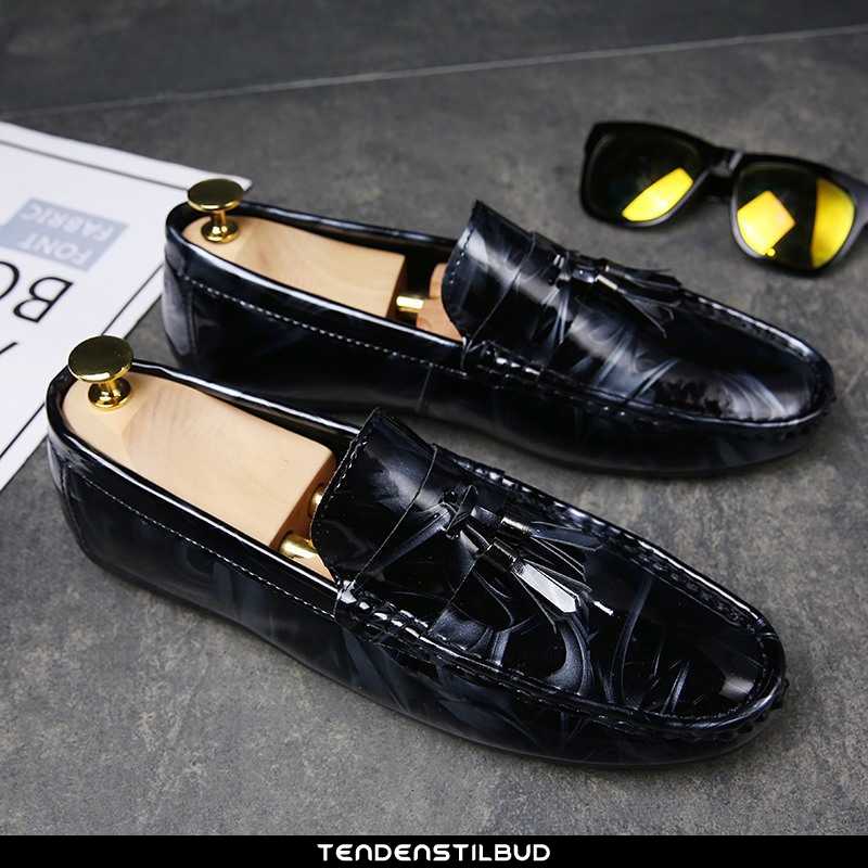 Mokkasin lædersko loafers herre casual trend -