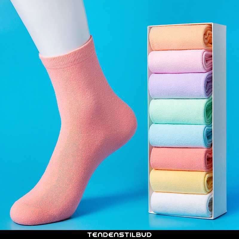 Lange sokker dame bomuld forårs lyserød - tendenstilbud.com