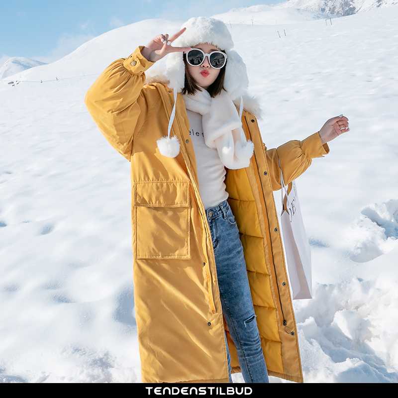jakke frakke vinterjakke dun bomuld trend gul - tendenstilbud.com
