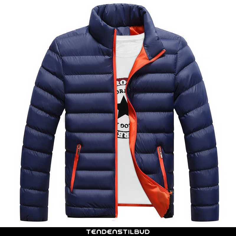 Bomuld jakke frakke bomuldsjakke herre trend mørkeblå - tendenstilbud.com