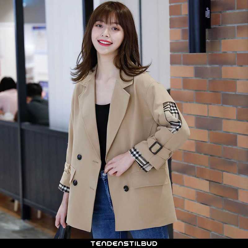 Blazer Dame Trend Damer Khaki