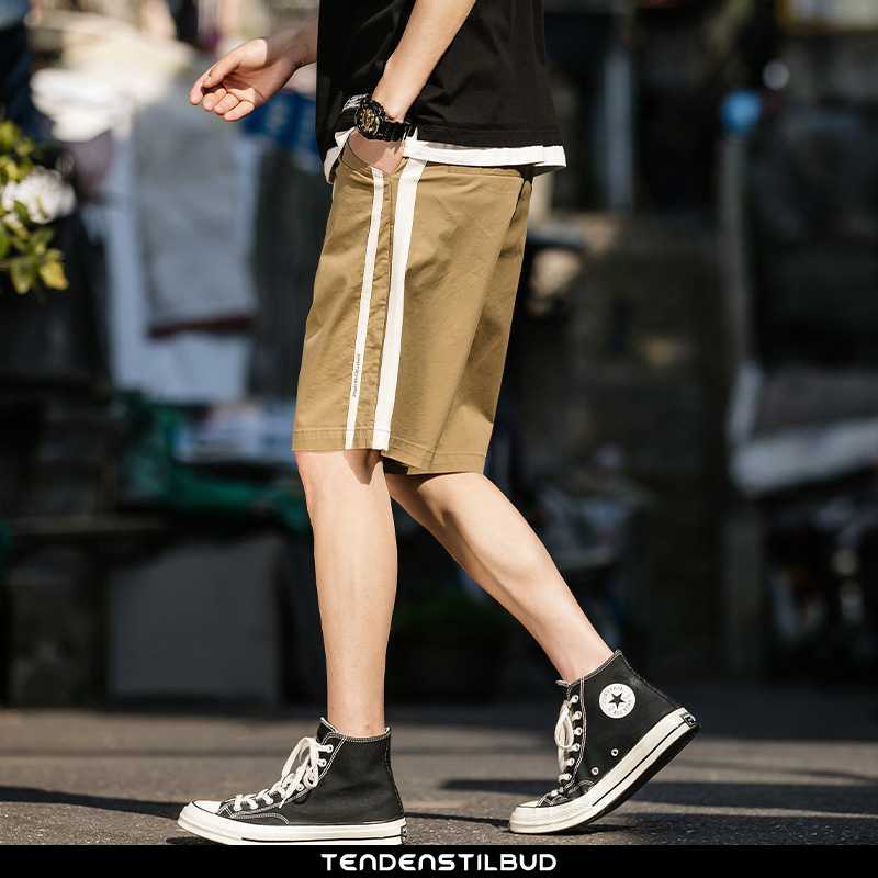 Bukser Herre Shorts Stribet Khaki