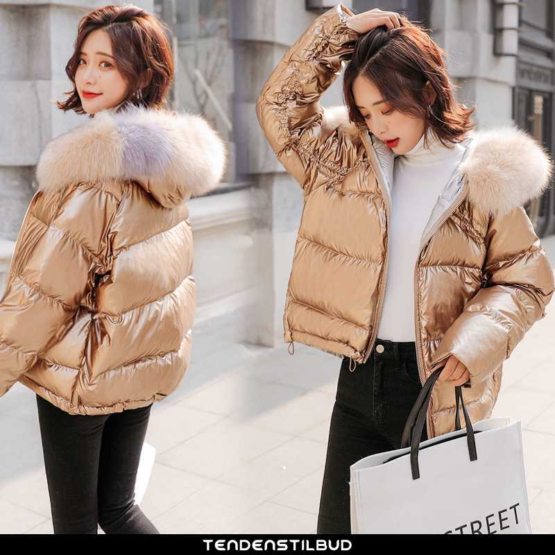 Dunjakke Dame Varm Elegante Khaki