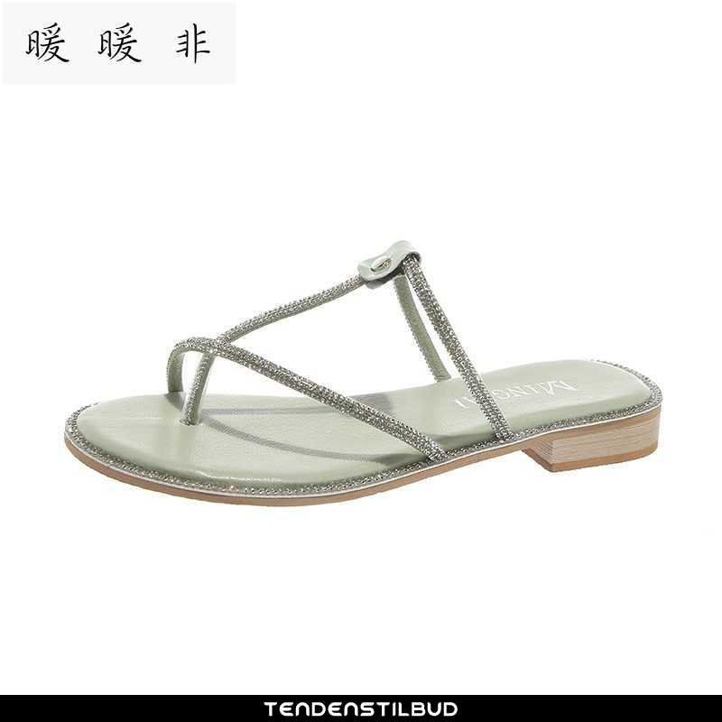 Flip Flop Dame Hjemmesko Flade Strass