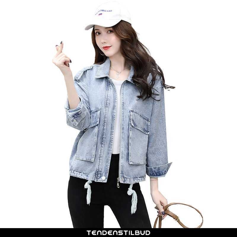 Frakke Dame Denim Casual Elegante