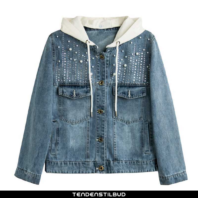 Frakke Dame Denim Casual Personlighed