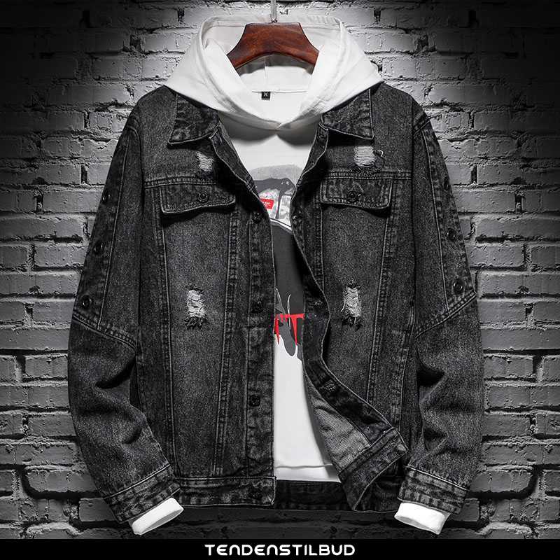 Jakke Herre Frakke Denim Trend Smuk