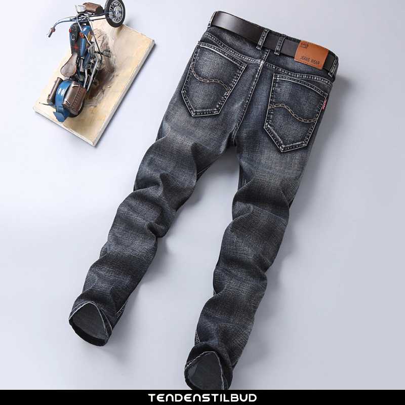 Jeans Herre Cowboybukser Bomuld Stretch Sort