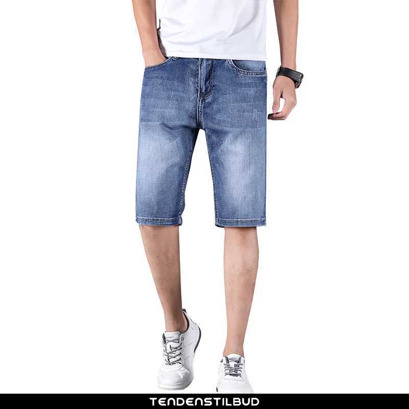 Jeans Herre Shorts Denim Stretch Blå