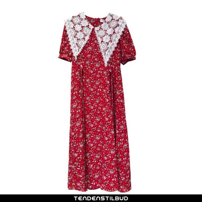 Kjoler Dame Blonder Elegante Bordeaux