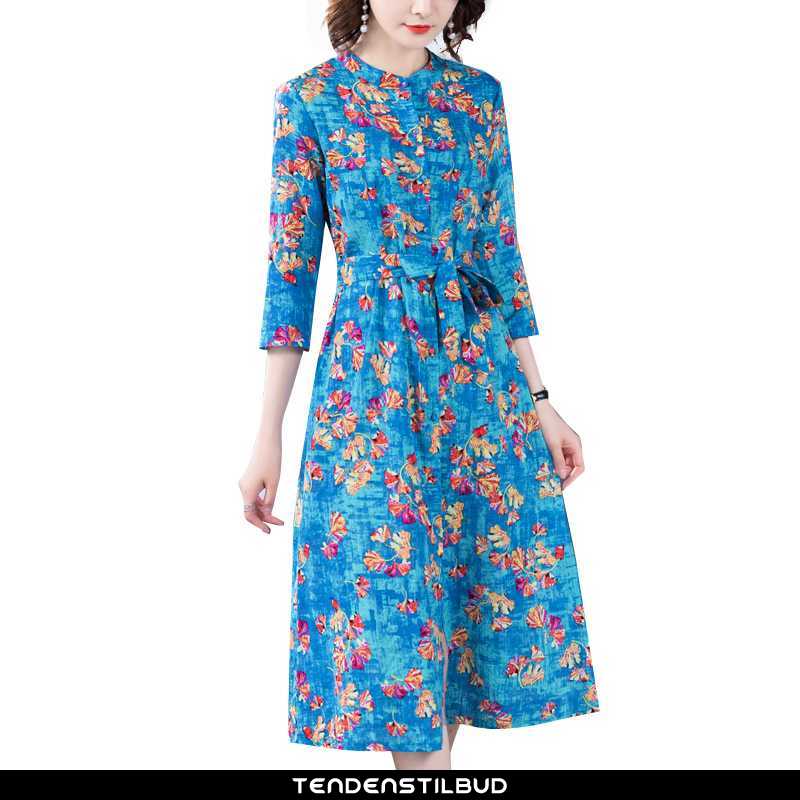 Kjoler Dame Kjole Bomuld Skinny Elegante