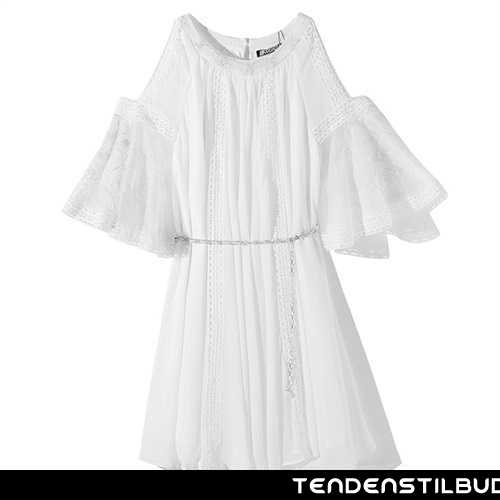 Kjoler Dame Kjole Chiffon Sommer Stropløs