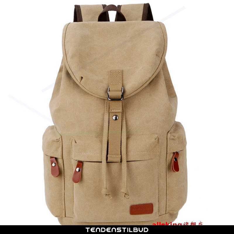 Rejsetaske Herre Computertaske Canvas Trend Khaki