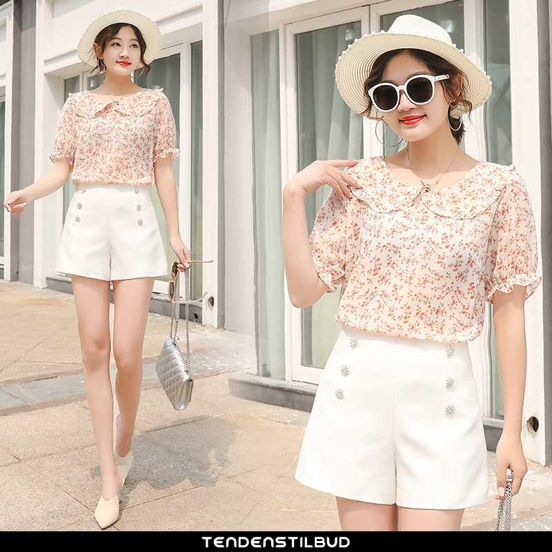 Skjorte Dame Chiffon Sommer Simple