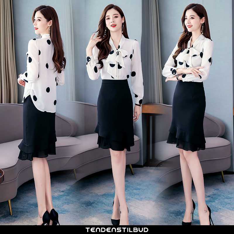 Skjorter Dame Chiffon Lang Stramme