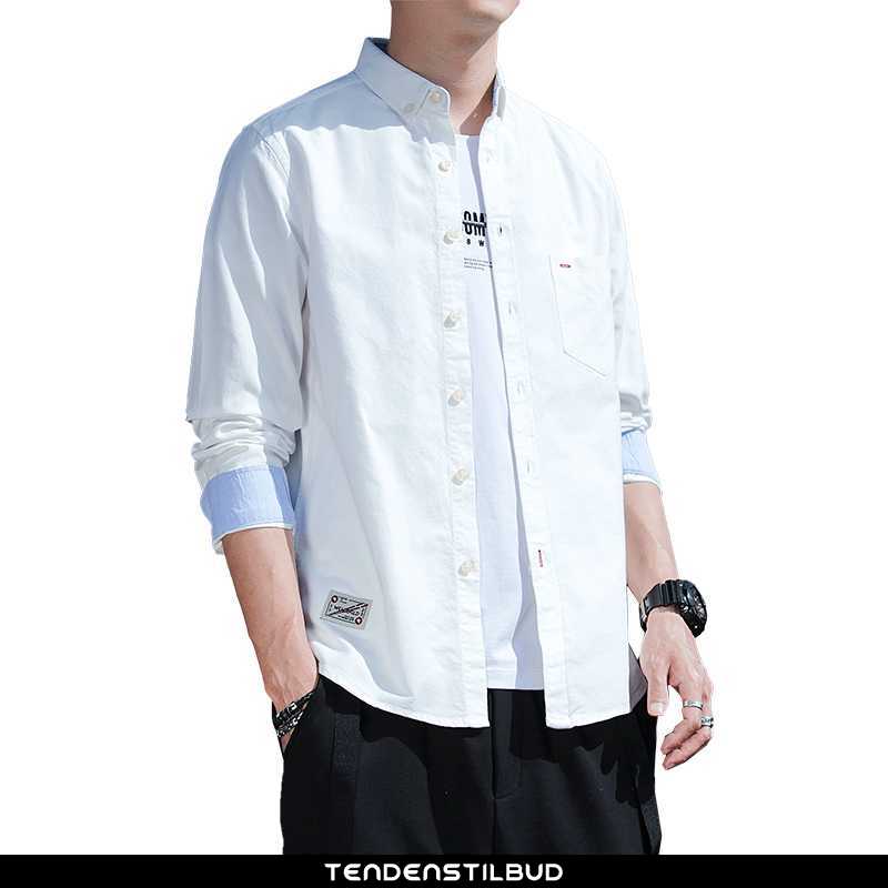 Skjorter Herre Bluser Skjorter Oxford Mode Ren Hvid