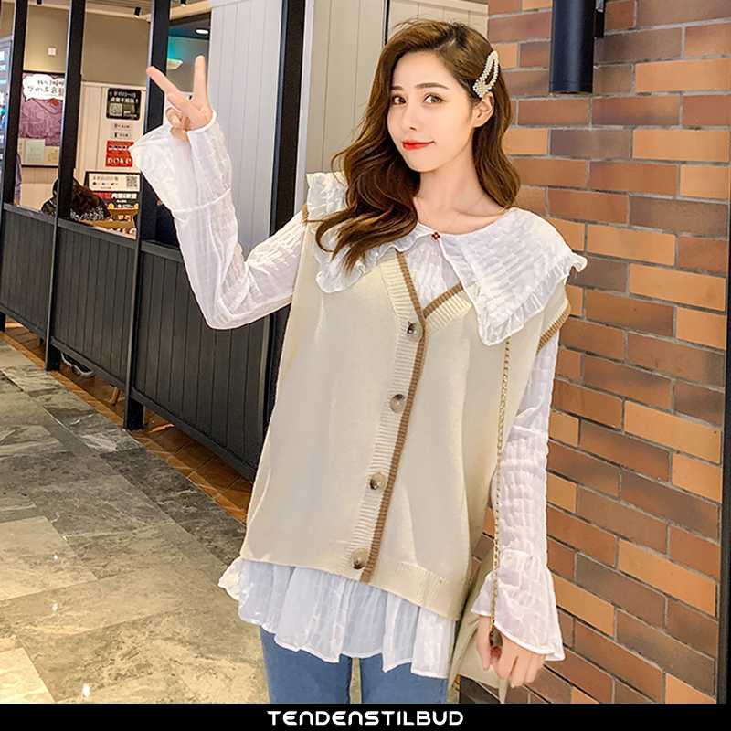 Sweatere Dame Sweater Strikket Casual 2021