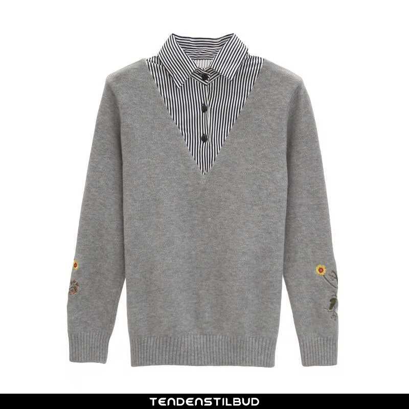 Sweatere Dame Sweater Strikket Vinter Jakke