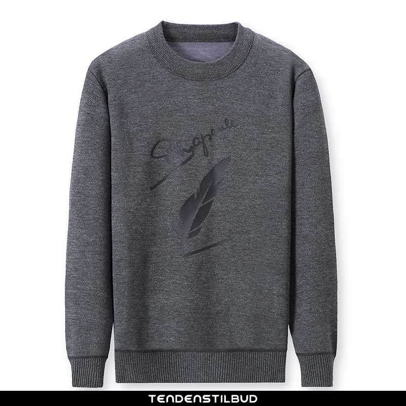 Sweatere Herre Sweater Tykke Rund Hals