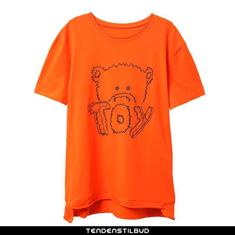 T-shirts Dame Korte Elegante Orange