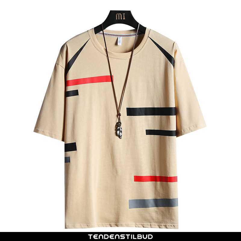 T-shirts Herre Bomuld Sommer Khaki