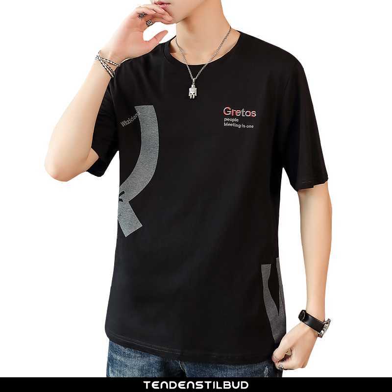 T-shirts Herre Bomuld Sommer Sort