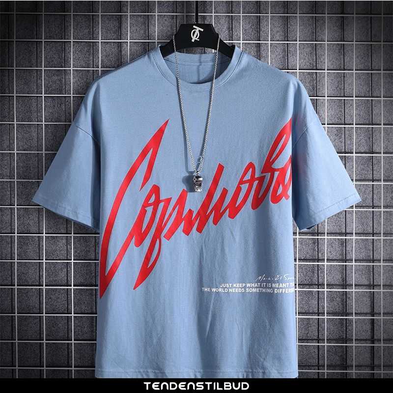 T-shirts Herre Løse Blå