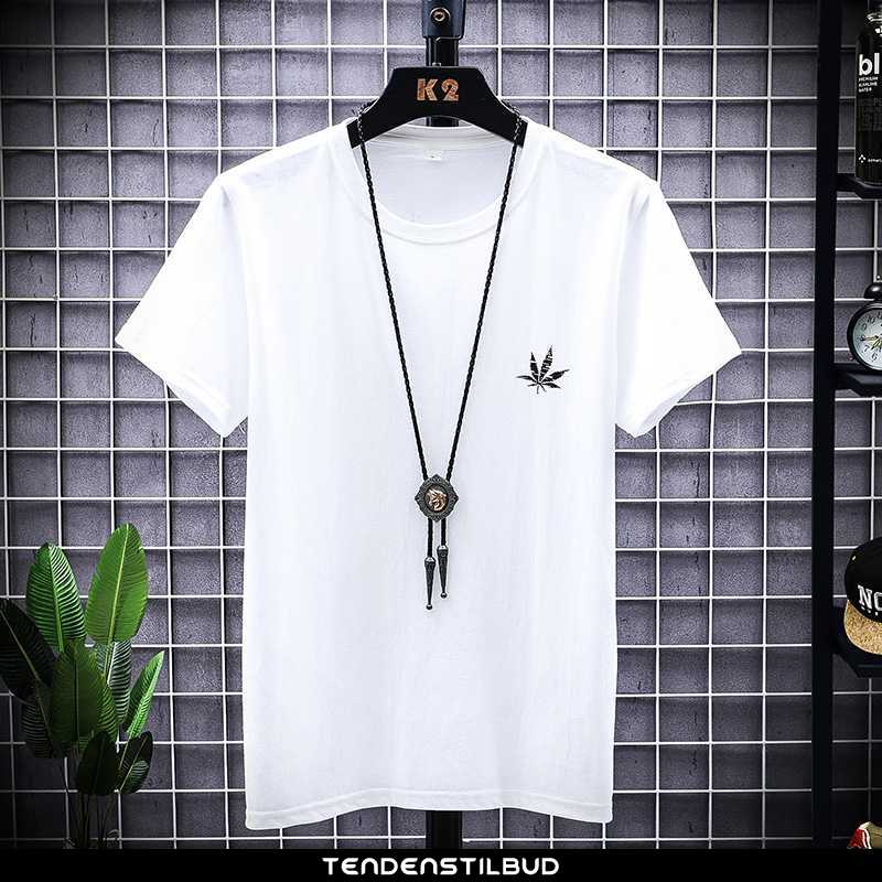 T-shirts Herre Sommer Halv Ærme Hvid