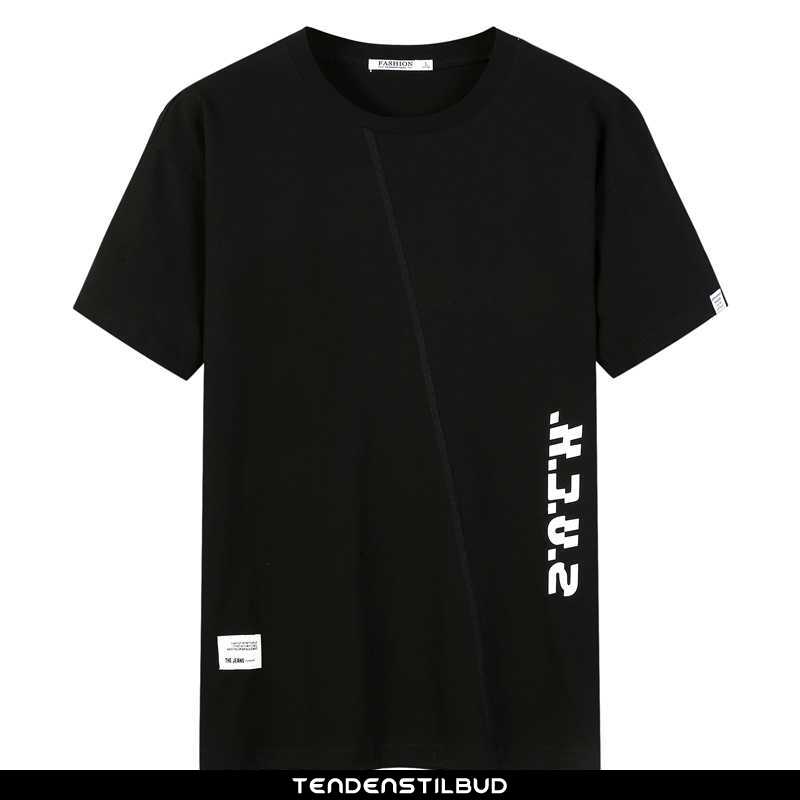 T-shirts Herre Sommer Ny Sort