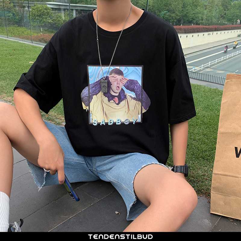 T-shirts Herre Tryk Ungdom Sort