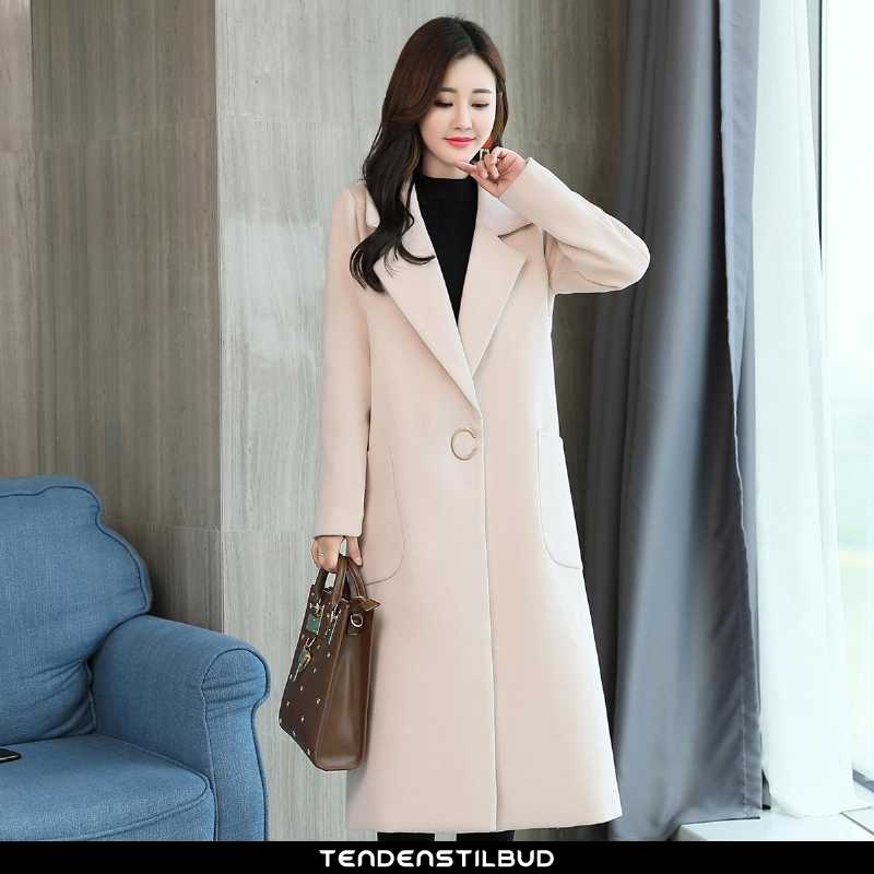 Uldfrakke Dame Cardigan Uld Elegante