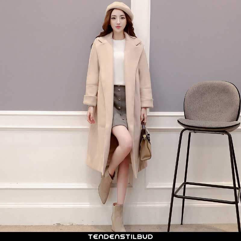 Uldfrakke Dame Trenchcoat Skinny Elegante