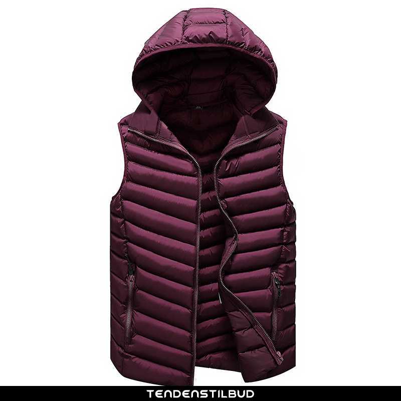 Vest Herre Slim Fit Mænd Bordeaux