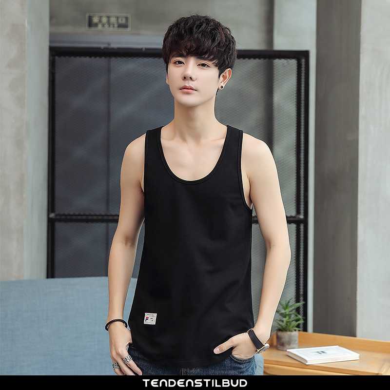 Vest Herre T-shirts Bomuld Trend Studerende