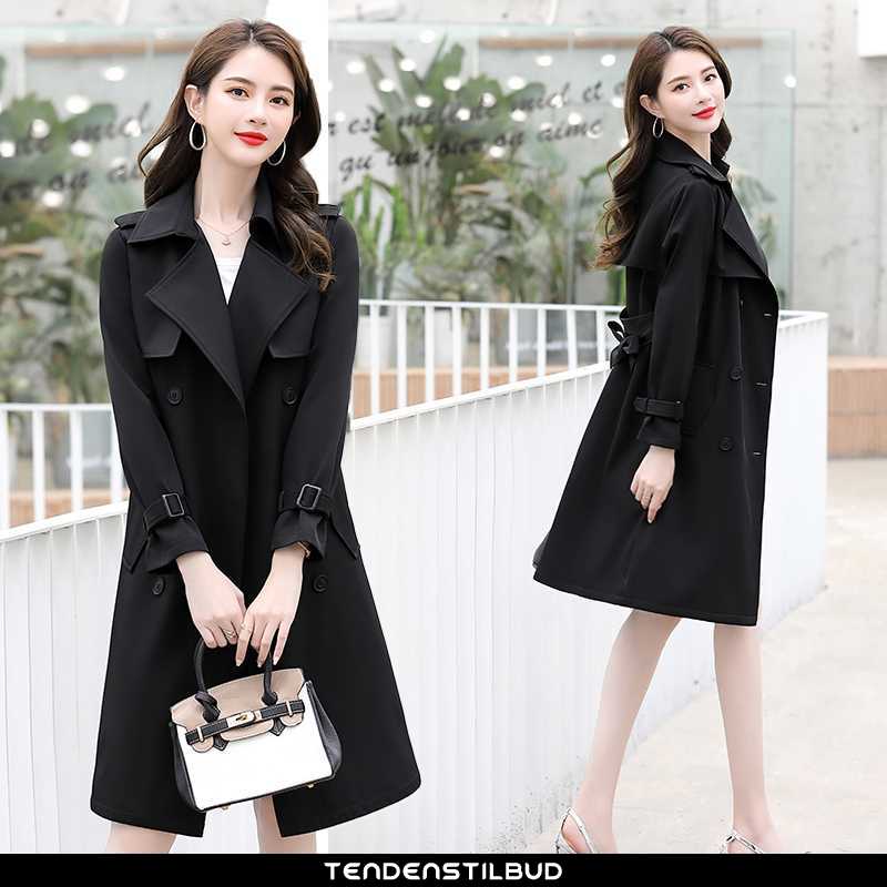 Vindjakke Dame Trenchcoat Elegante Midten