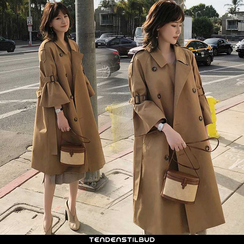 Vindjakke Dame Trenchcoat Lang Ren