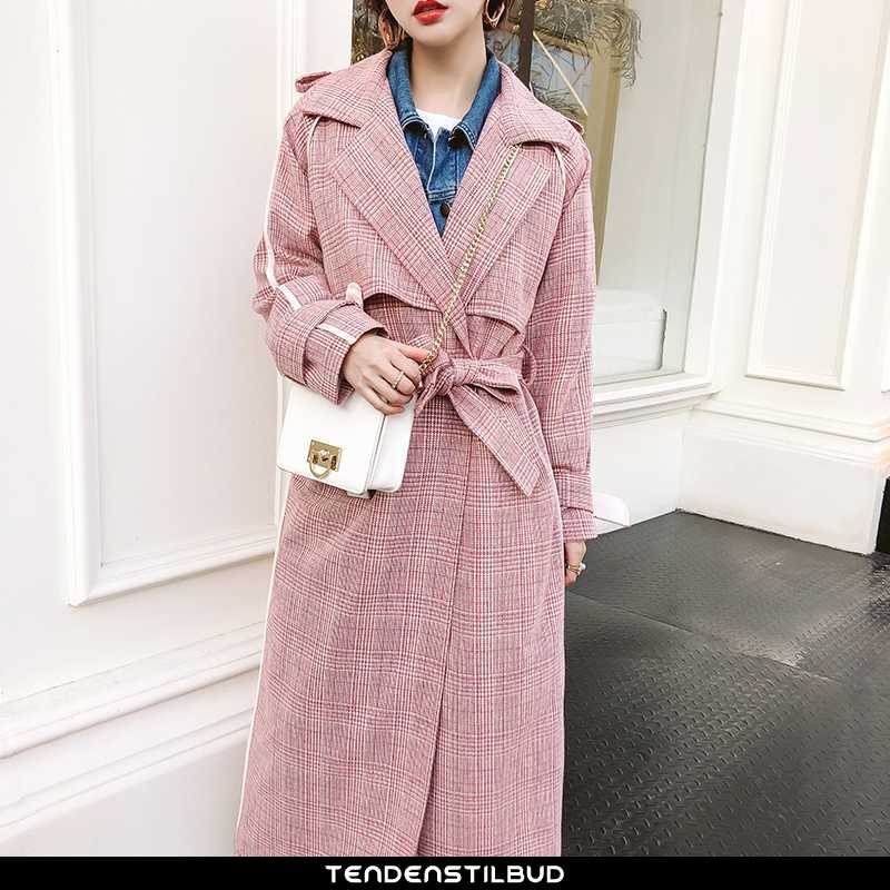 Vindjakke Dame Trenchcoat Lang Ternede