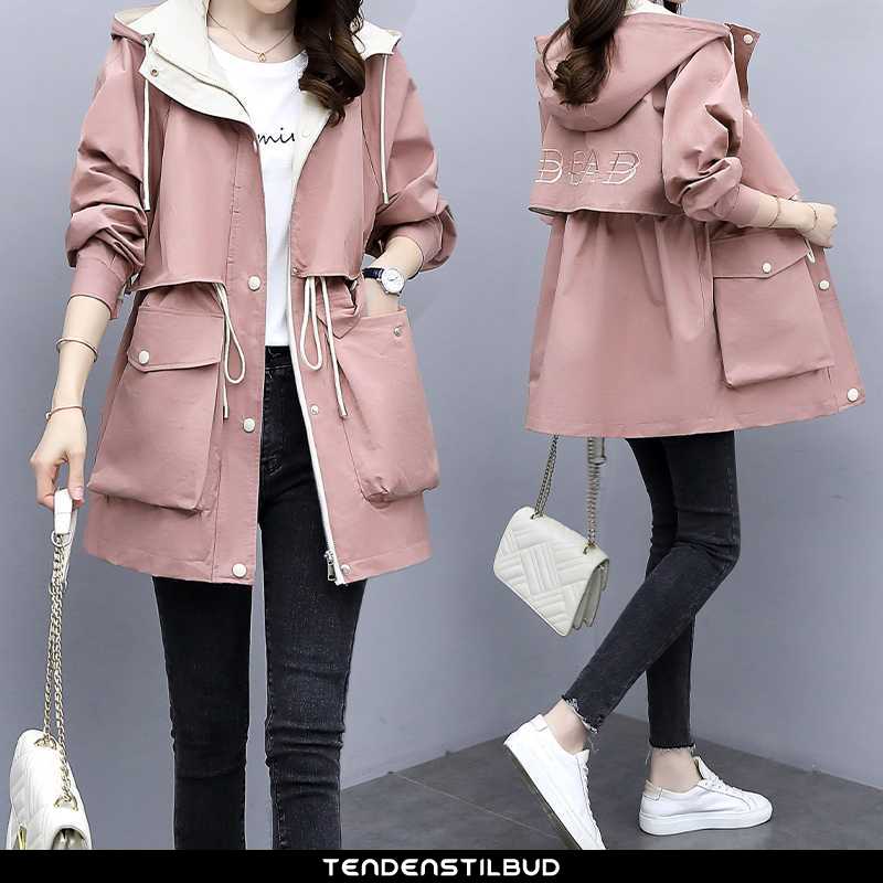 Vindjakke Dame Trenchcoat Mode Midten