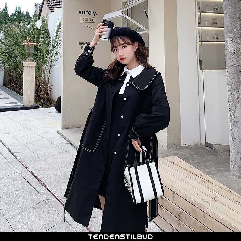 Vindjakke Dame Trenchcoat Sort