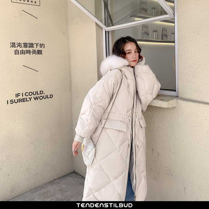 Vinterjakke Dame Frakke Stor Beige