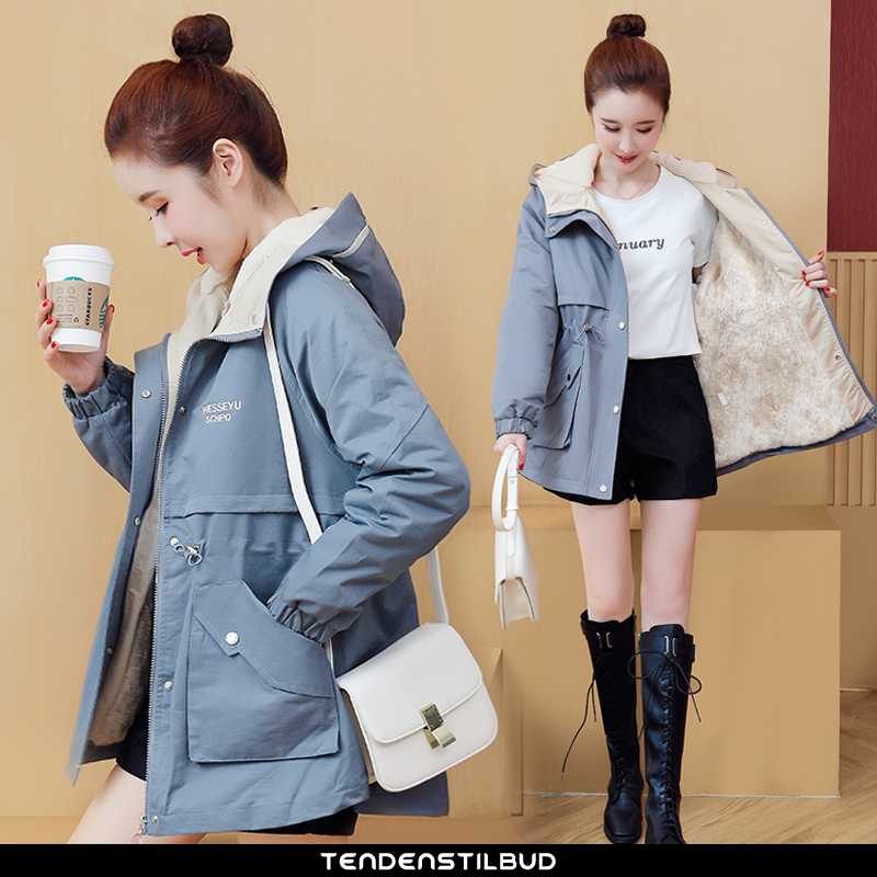 Vinterjakke Dame Trenchcoat Tykke Tredimensionale